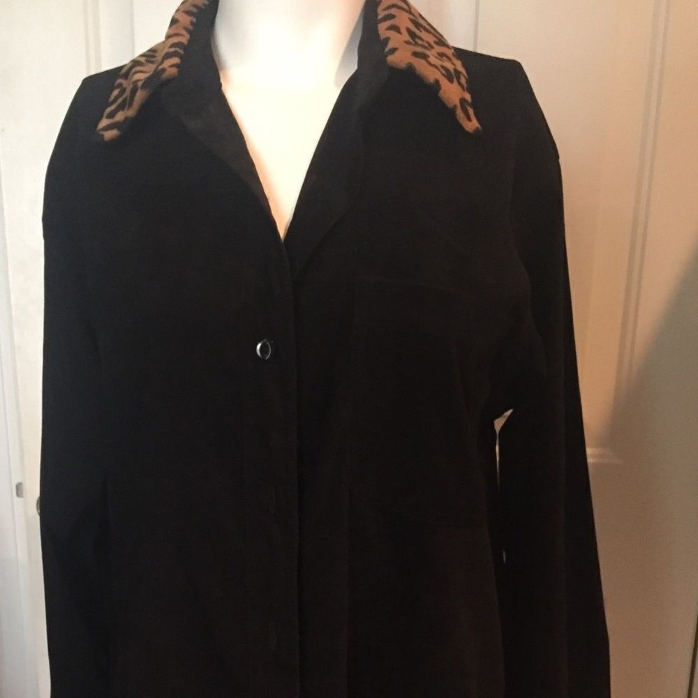 Cute black velvety shirt by Red Hot in medium